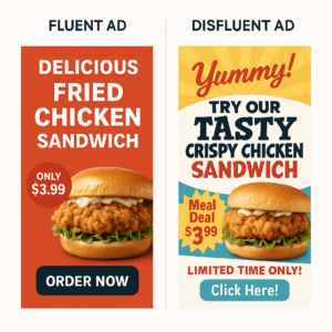 fluent vs disfluent advertisement