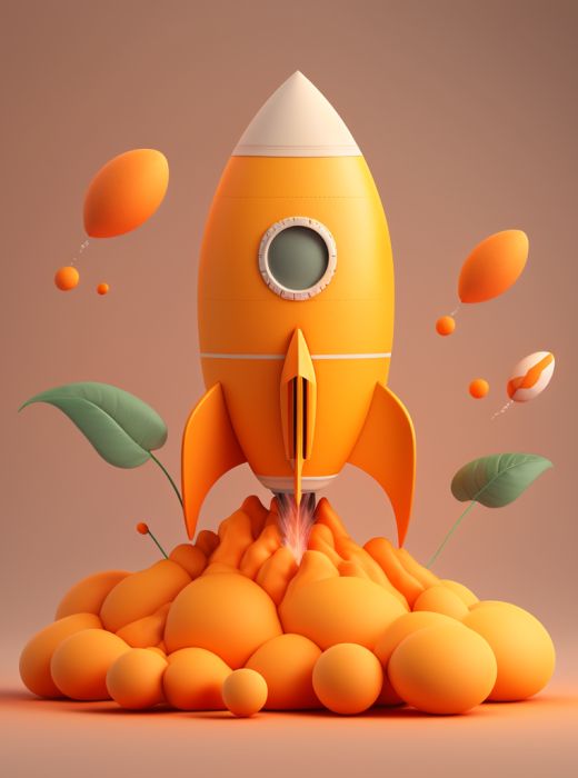 An illustration of a rocket ship blasting off, representing the gorwth marketing strategy and execution offered by Arclight Digital in Las Vegas, Nevada.